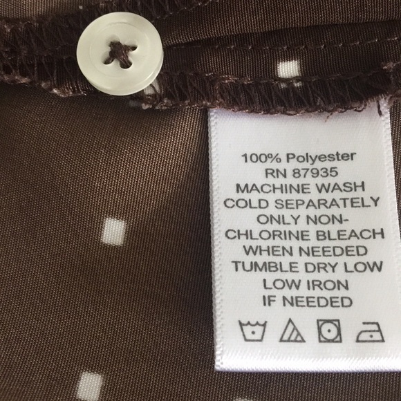 Susan Graver Sz 2-NWOT  Brown Square Dots Top - Picture 5 of 7